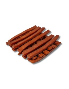 Snacks de barritas de salmón con manzana