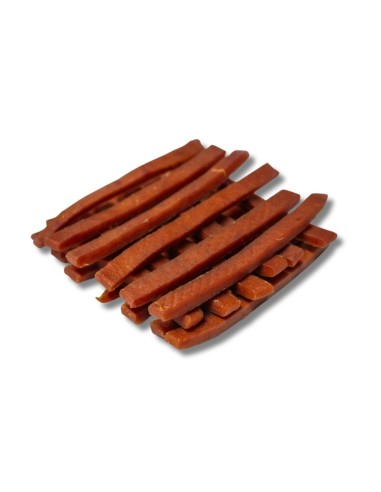 Snacks de barritas de salmón con manzana