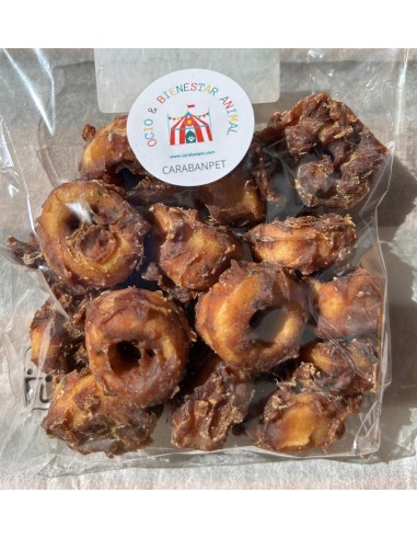 Snacks de aros de verdura con pato
