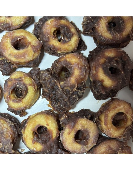 Snacks de aros de verdura con pato